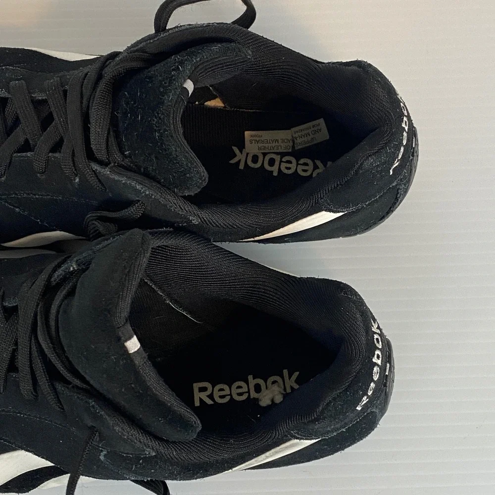 Reebok Women's Driving Metal‎ X Casual Black Suede White Lace Athletic Shoes 8.5